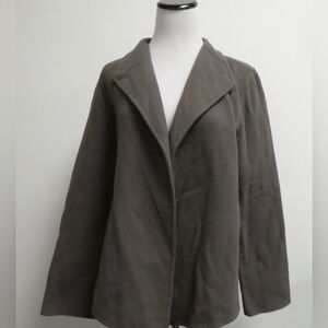 Eileen Fisher blazer cashmere wool jacket taupe gray XS